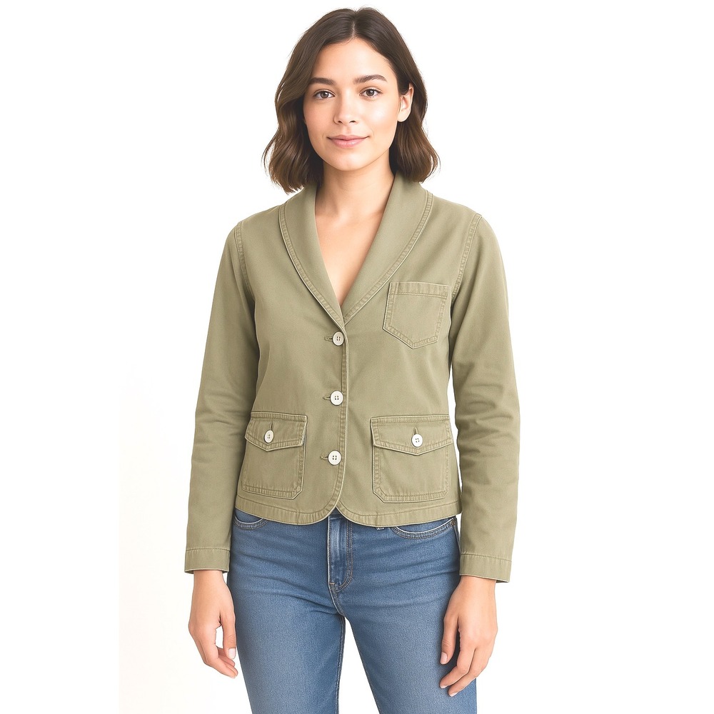 GAP Olive Green Cotton Blend Button Up Jacket‎ Pockets 10 Streetwear Urban 69-50